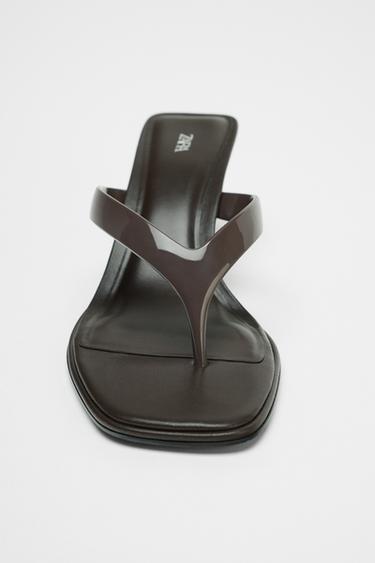 ASYMMETRIC HEELED SANDALS - Khaki Green by Zara - Image 3