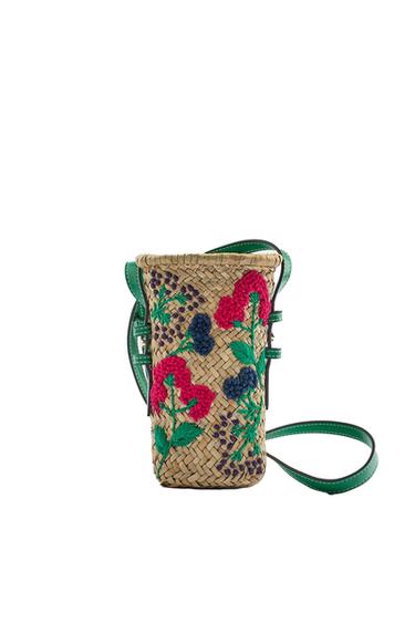 BORSA RAFIA CON FIORI