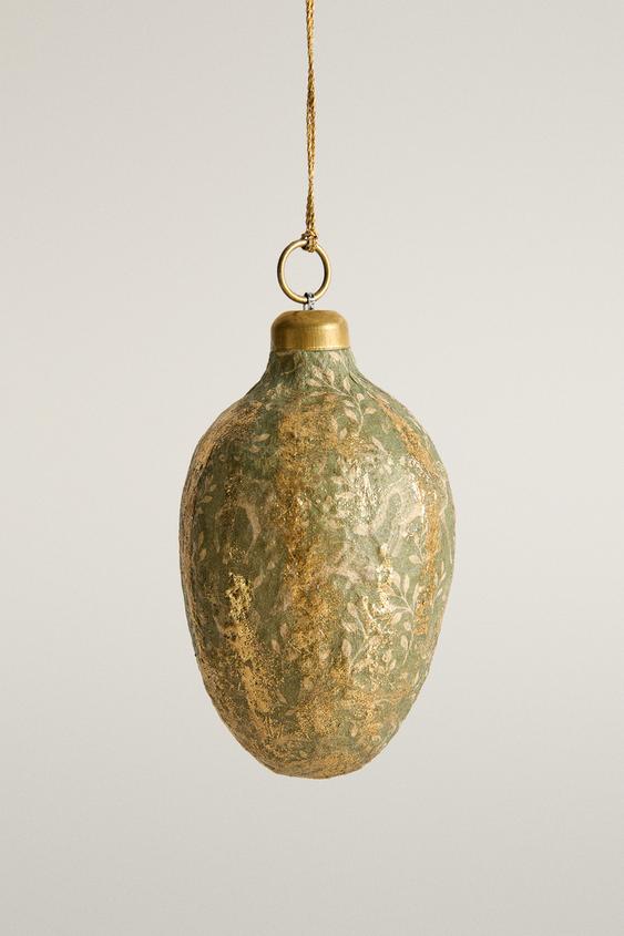 Zara OVAL PAPER CHRISTMAS TREE DECORATION - Green - Image 0