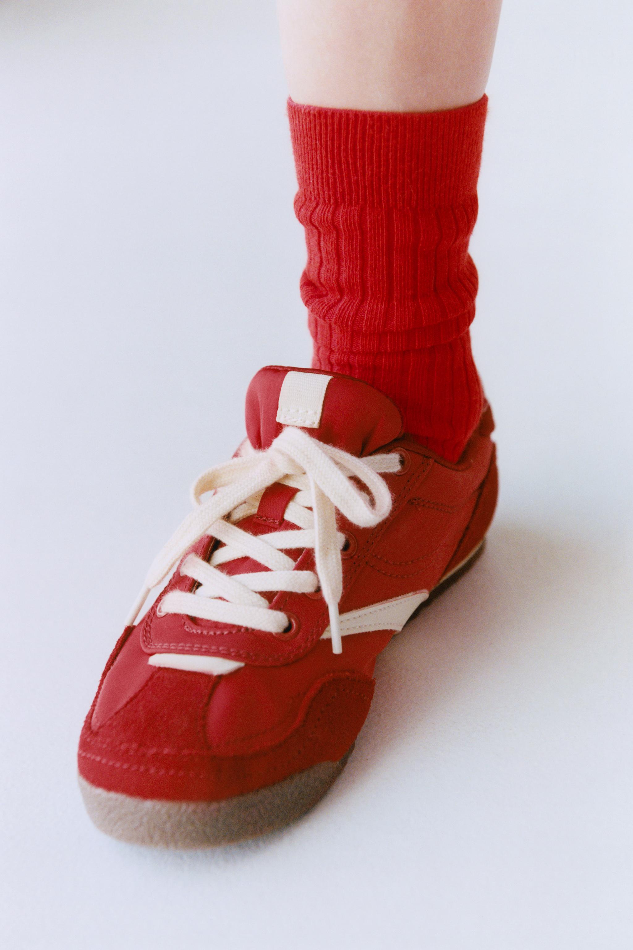 CONTRAST SNEAKERS — Red