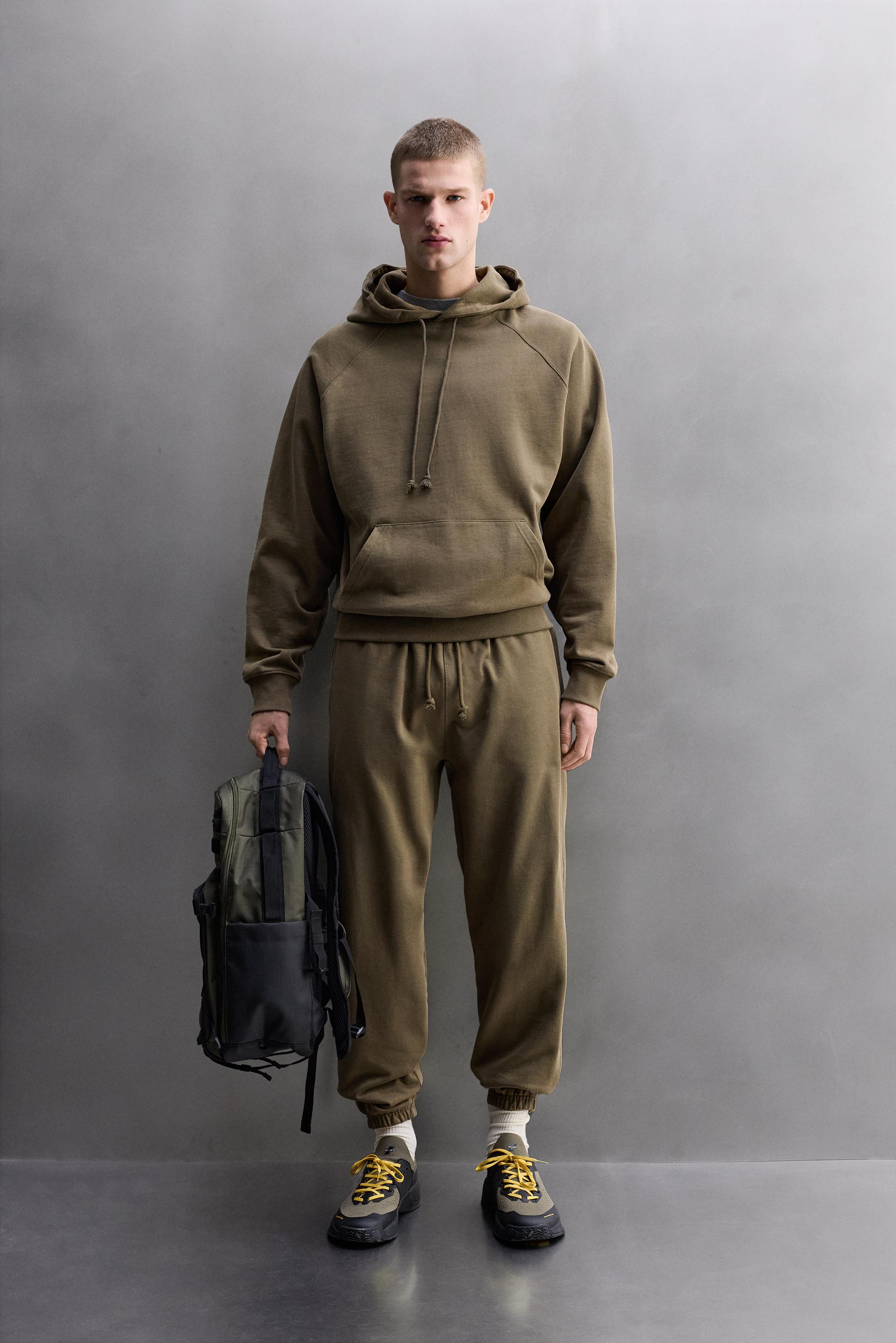 WASHED HOODIE WORKOUT SWEATSHIRT - Green | ZARA Canada