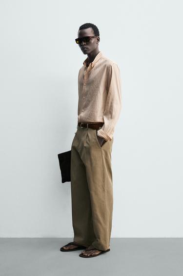 CHEMISE RELAXED FIT À RAYURES - Rose pastel de Zara - Image 3