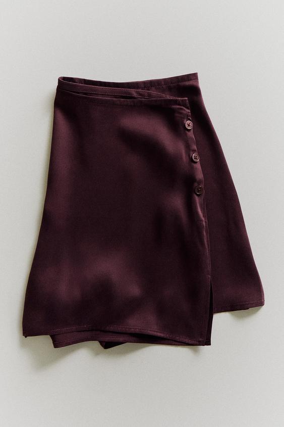 SHORT EN SOIE MÛRIER - Bordeaux de Zara - Image 5