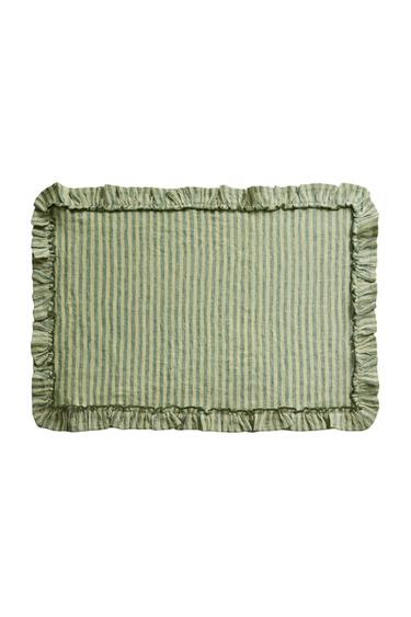 LINEN PLACEMAT WITH RUFFLE TRIM - Green by Zara