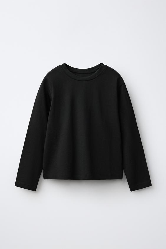 CAMISETA LISA - Negro de Zara - Imagen 0
