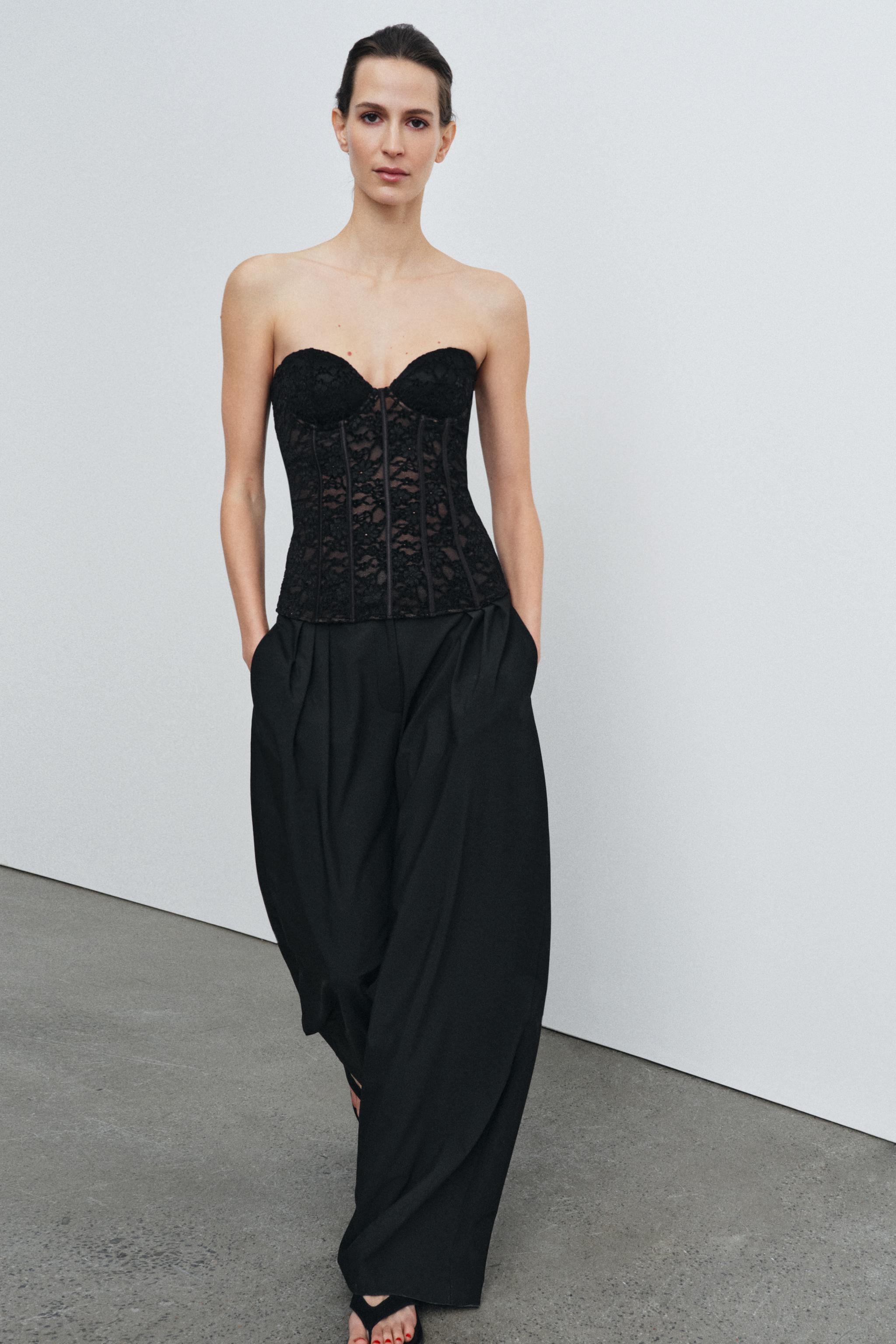 レースコルセット - ブラック | ZARA Japan / 日本