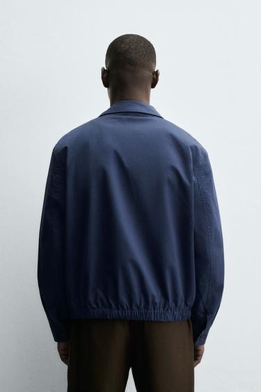 BLOUSON REGULAR FIT EN COTON - Bleu de Zara - Image 2