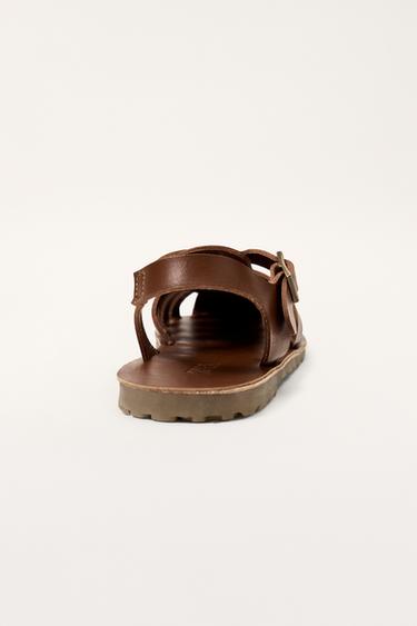 LEATHER CAGE SANDALS LIMITED EDITION - Brown by Zara - Image 4