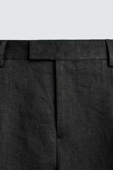 100% LINEN TWILL SUIT TROUSERS AARON LEVINE X ZARA - Black by Zara - Image 6