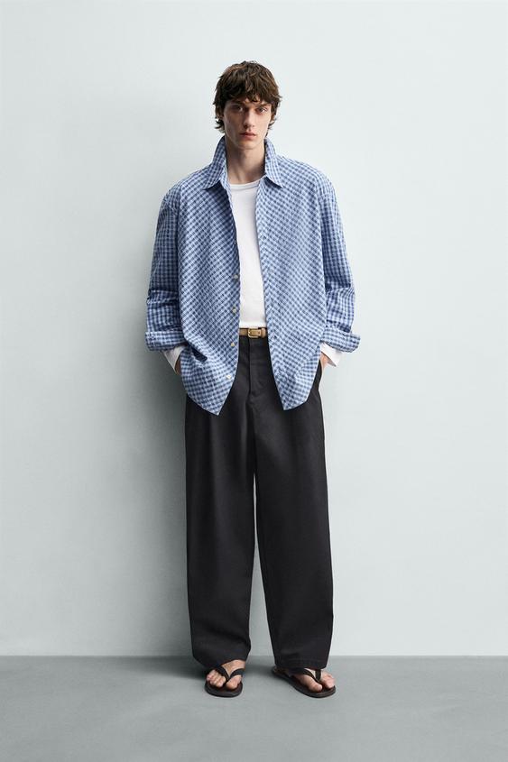 RELAXED FIT TEXTURED PLAID SHIRT from Zara - $59.90