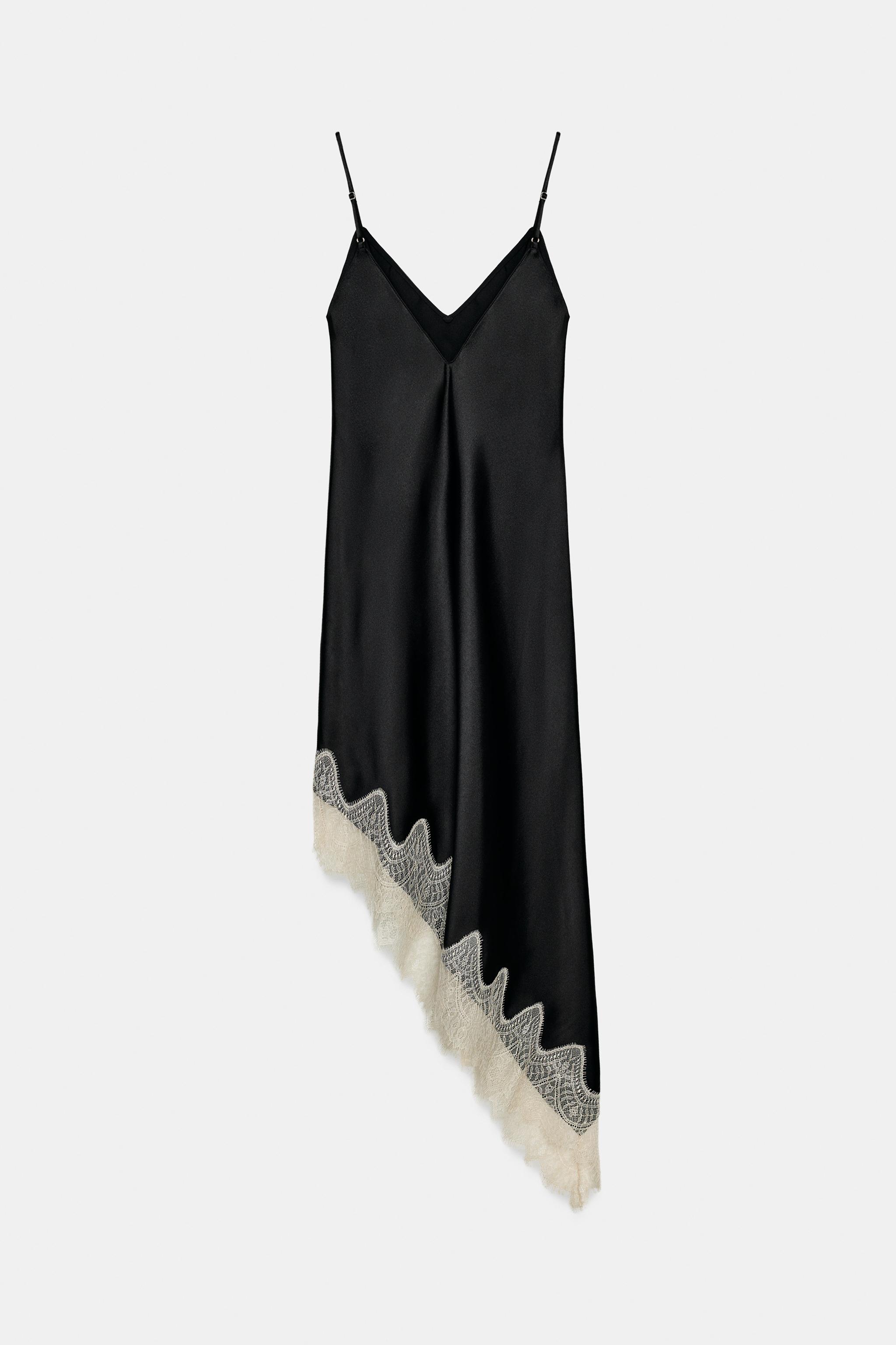 SATIN EFFECT LACE DRESS