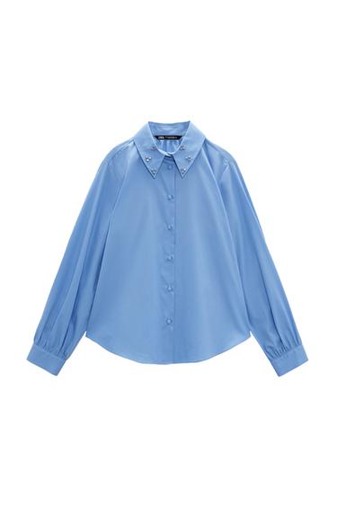 BEJEWELLED POPLIN SHIRT