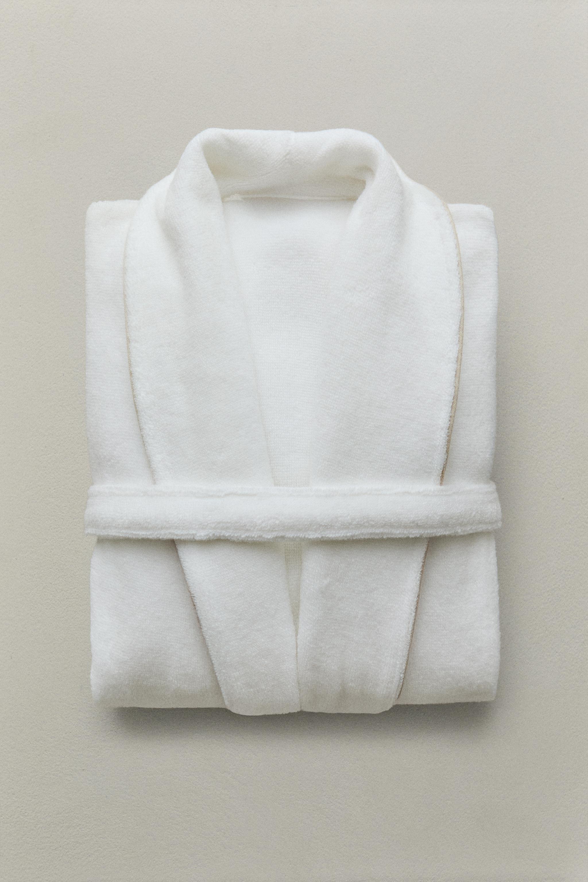 パイピング バスローブ（400GXM²） - ホワイト | ZARA Japan / 日本