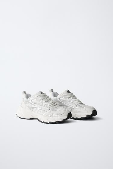 Zara MESH SNEAKERS - White