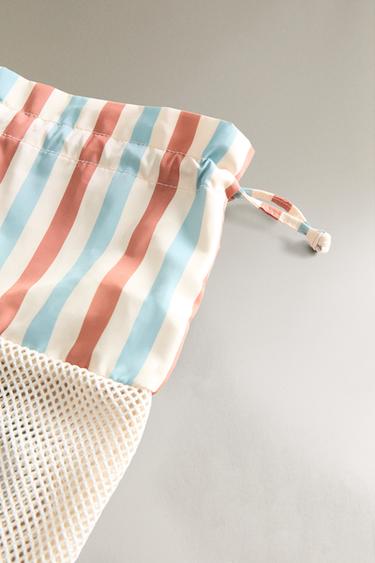 MOCHILA ARENERO RAYAS - Blanco de Zara