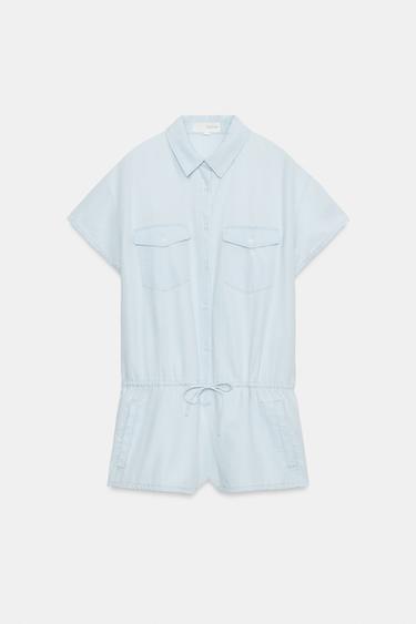 COMBI-SHORT FLUIDE À POCHES - Bleu clair de Zara - Image 6