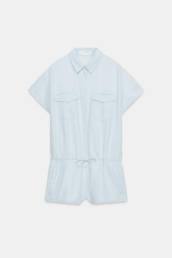 COMBI-SHORT FLUIDE À POCHES - Bleu clair de Zara - Image 6