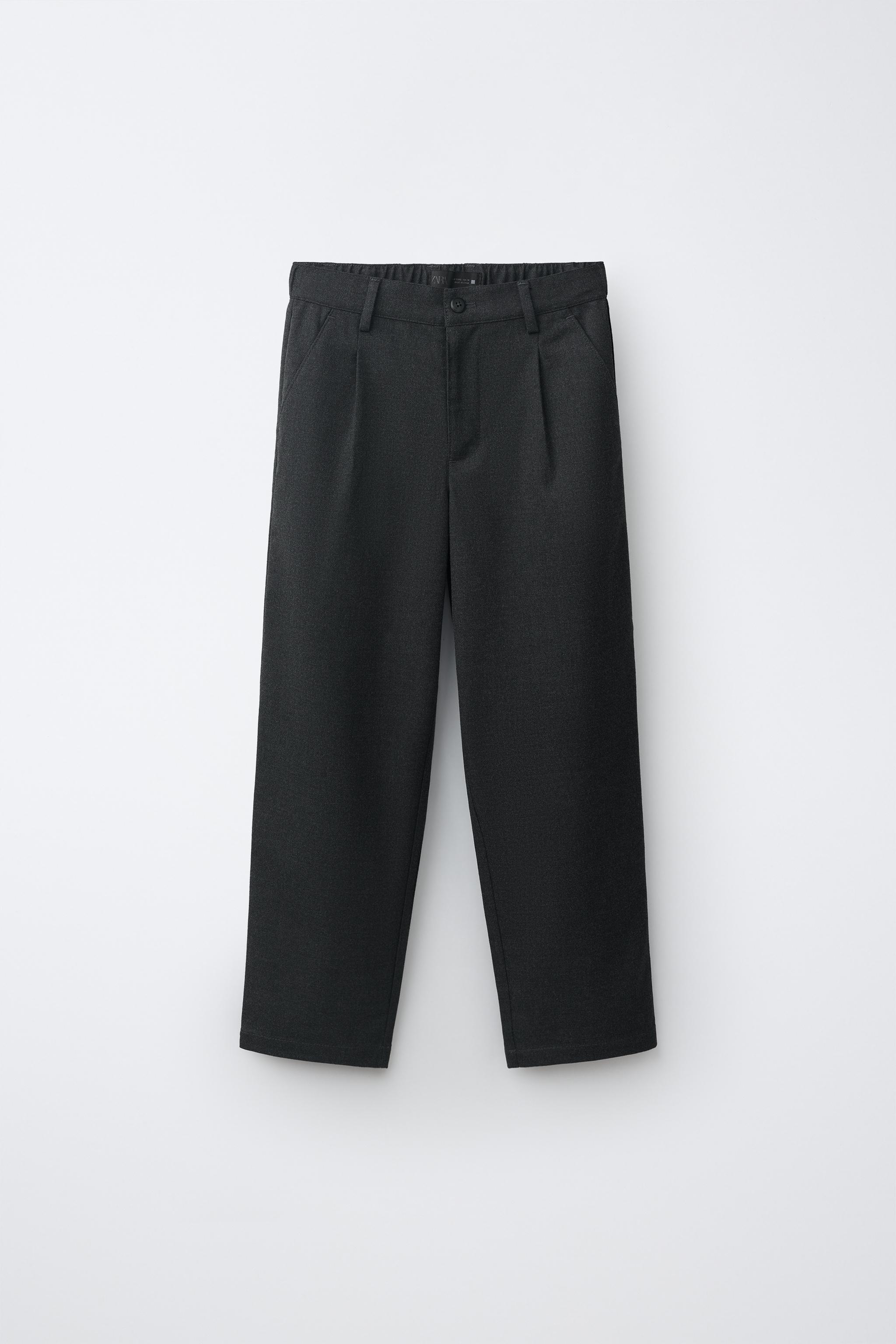 RELAXED SUIT PANTS — Dark gray
