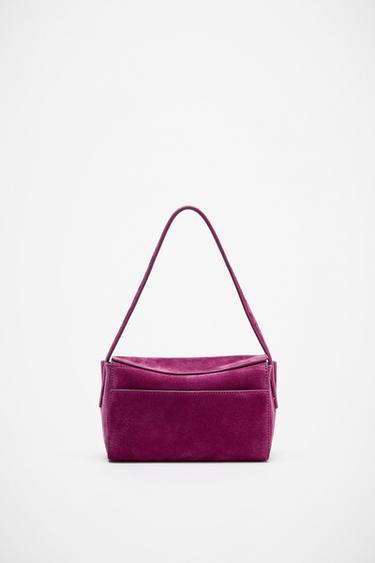 MINI SAC EN CUIR - Rouge cerise de Zara
