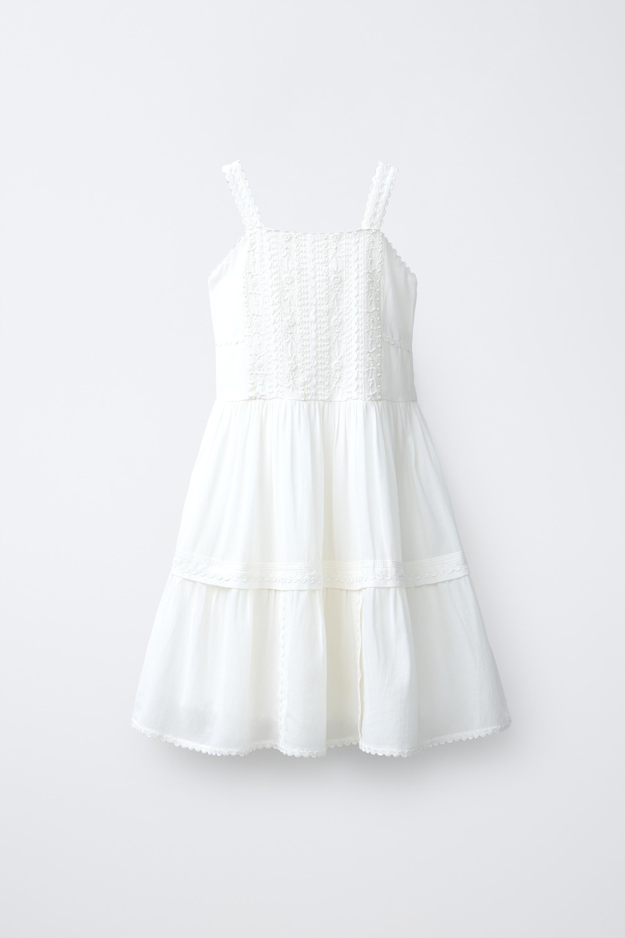ロマンティック刺繍ワンピース - ホワイト | ZARA Japan / 日本 ロマンティック刺繍ワンピース - ホワイト | ZARA Japan / 日本