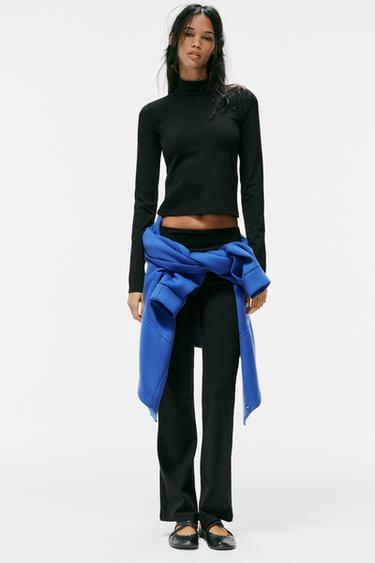 Zara TOP AND PANTS SET - Pastel blue