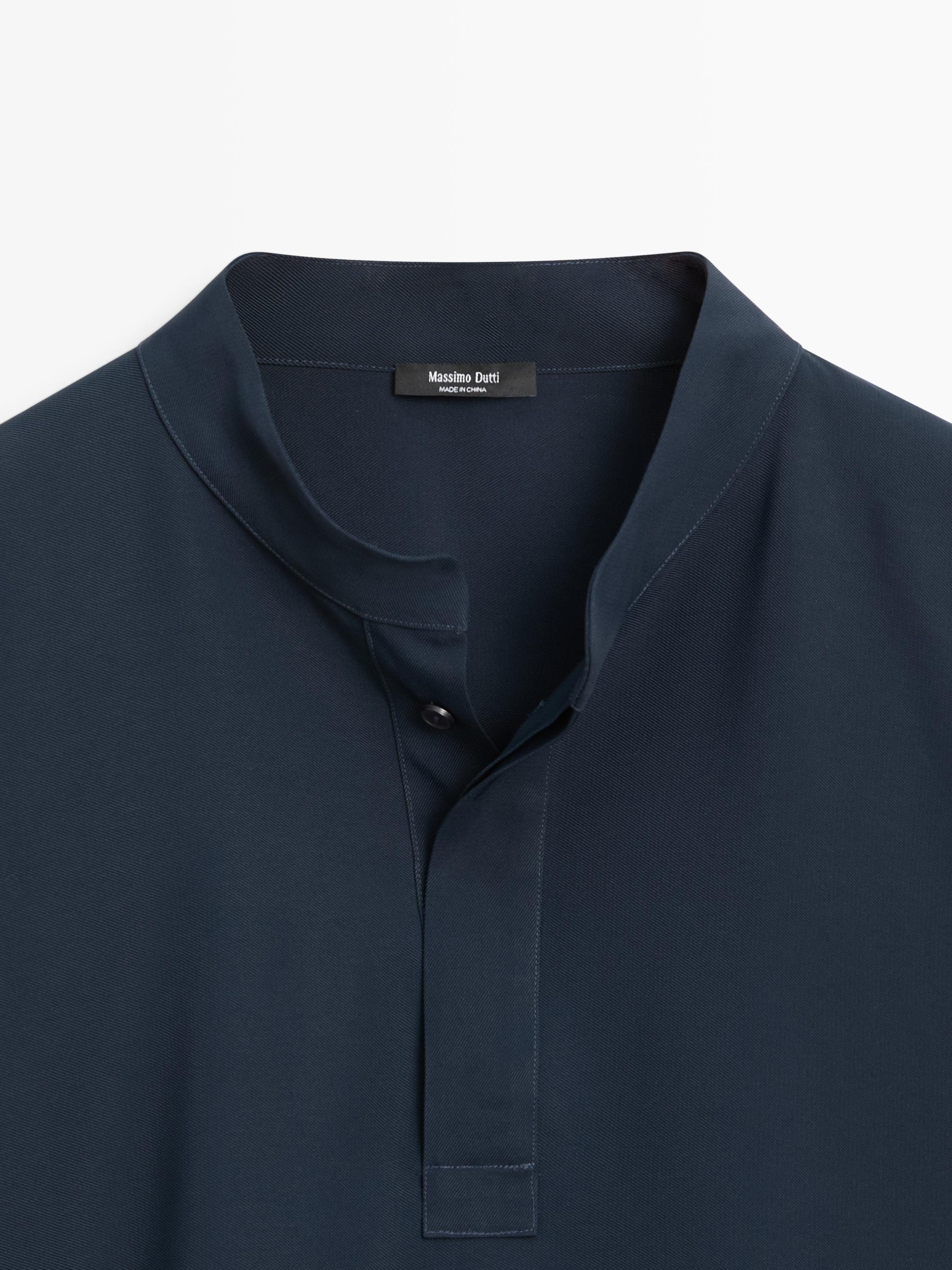 Flowing stand collar blouse