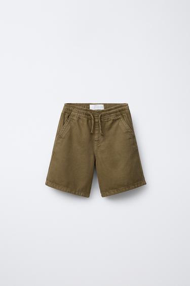 Zaras VIDA TWILLSHORTS - Mörk khaki - Bild 0