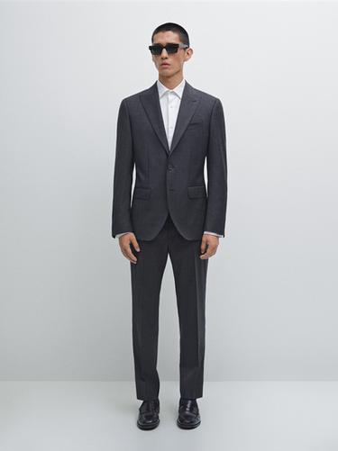 Zara 100% wool suit blazer - Navy blue