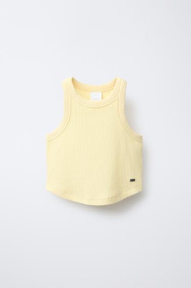 Zara RIBBED SWIMMER TANK - Yellow