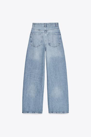 TRF EXTRA WIDE-LEG HIGH-WAIST JEANS - Light blue by Zara - Image 5