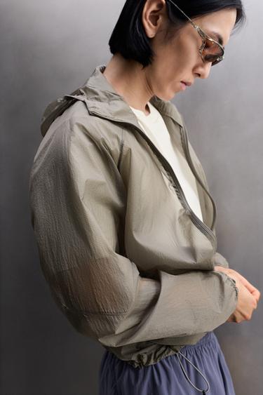 RUNNING WINDBREAKER JACKET - Grey by Zara - Image 6