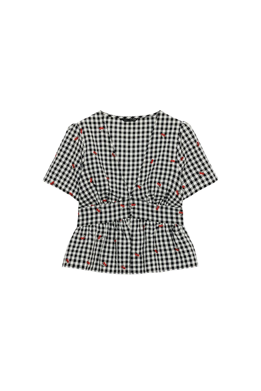 CHERRY EMBROIDERED GINGHAM TOP - image 3