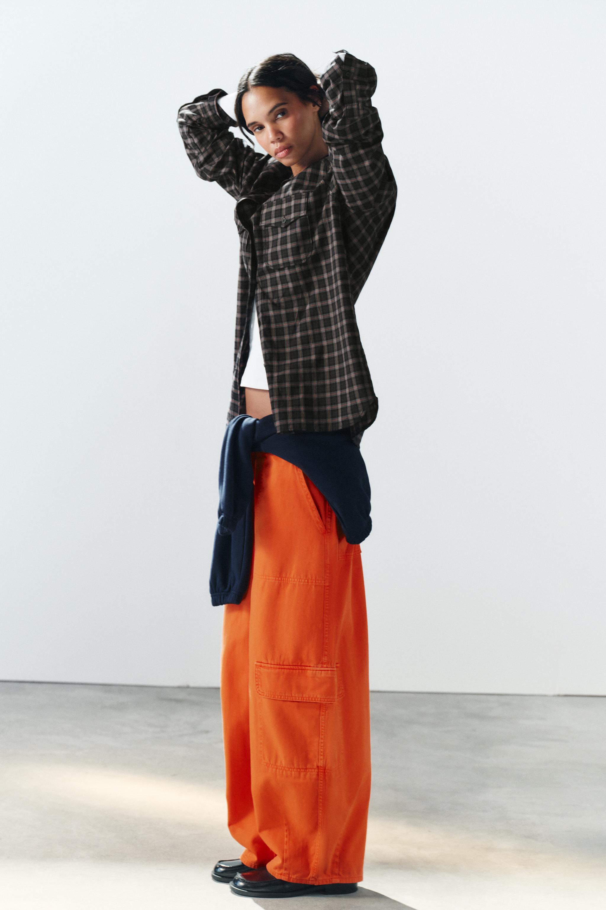 CHEMISE OVERSIZE EN POPELINE À CARREAUX