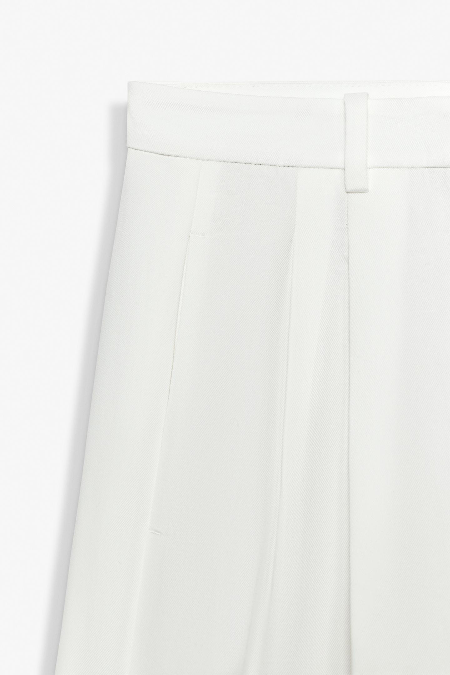 Женские брюки Zara ZW Collection Pleated Wide Leg, цвет: Белый — фото 10
