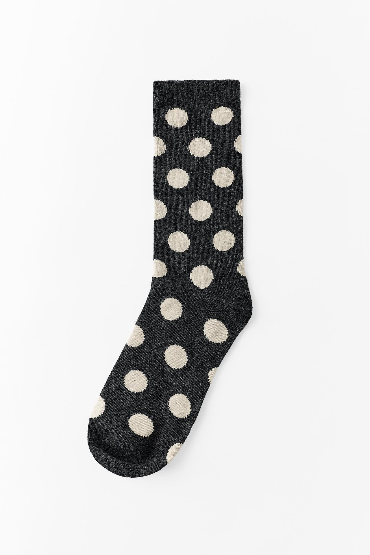 POLKA-DOT SOCKS — Gray