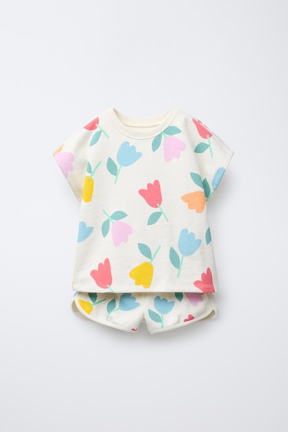 MEDIUM WEIGHT PRINTED T-SHIRT AND SHORTS SET