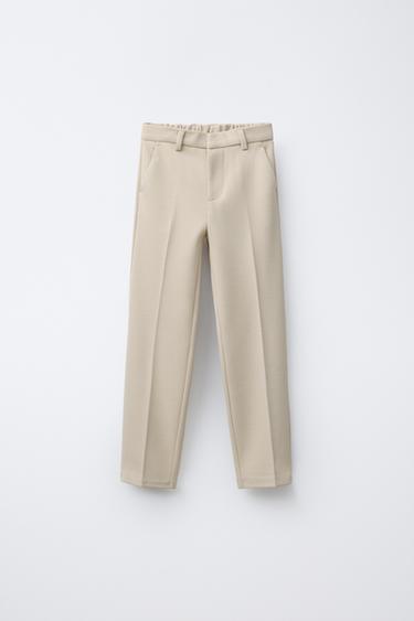 Zara COMFORT SUIT PANTS - Beige