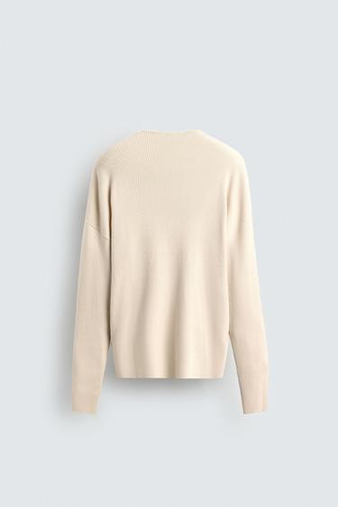 PULL STRUCTURÉ COUPE DÉCONTRACTÉE - Écru de Zara - Image 7