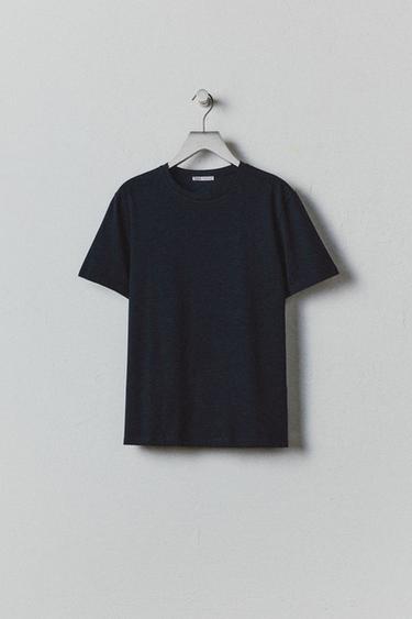 Zara BASIC SLIM FIT T-SHIRT - Navy blue