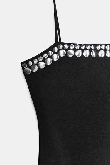 STUDDED MINI DRESS - Black by Zara - Image 6