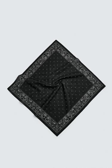 Zara PAISLEY PRINT BANDANA - Black