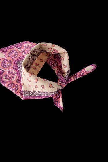 Zara FLORAL BANDANA - Pastel pink