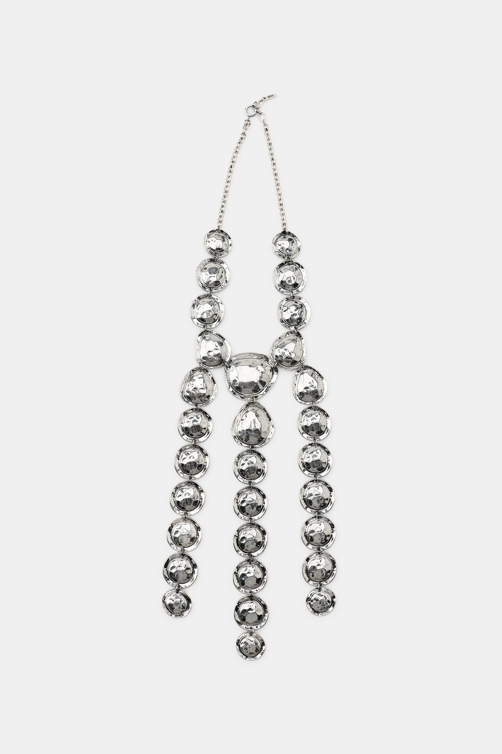 Женские аксессуары Zara METAL PIECE NECKLACE — фото 2