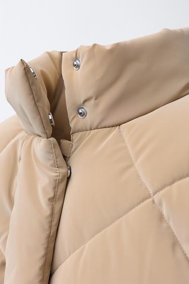 RUBBERISED PUFFER JACKET - Mid-camel by Zara