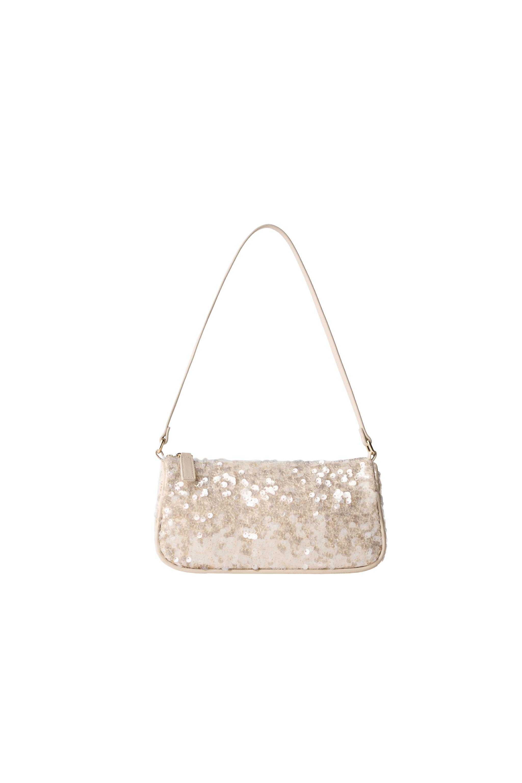 SEQUIN SHOULDER BAG - Ecru White | ZARA South Africa