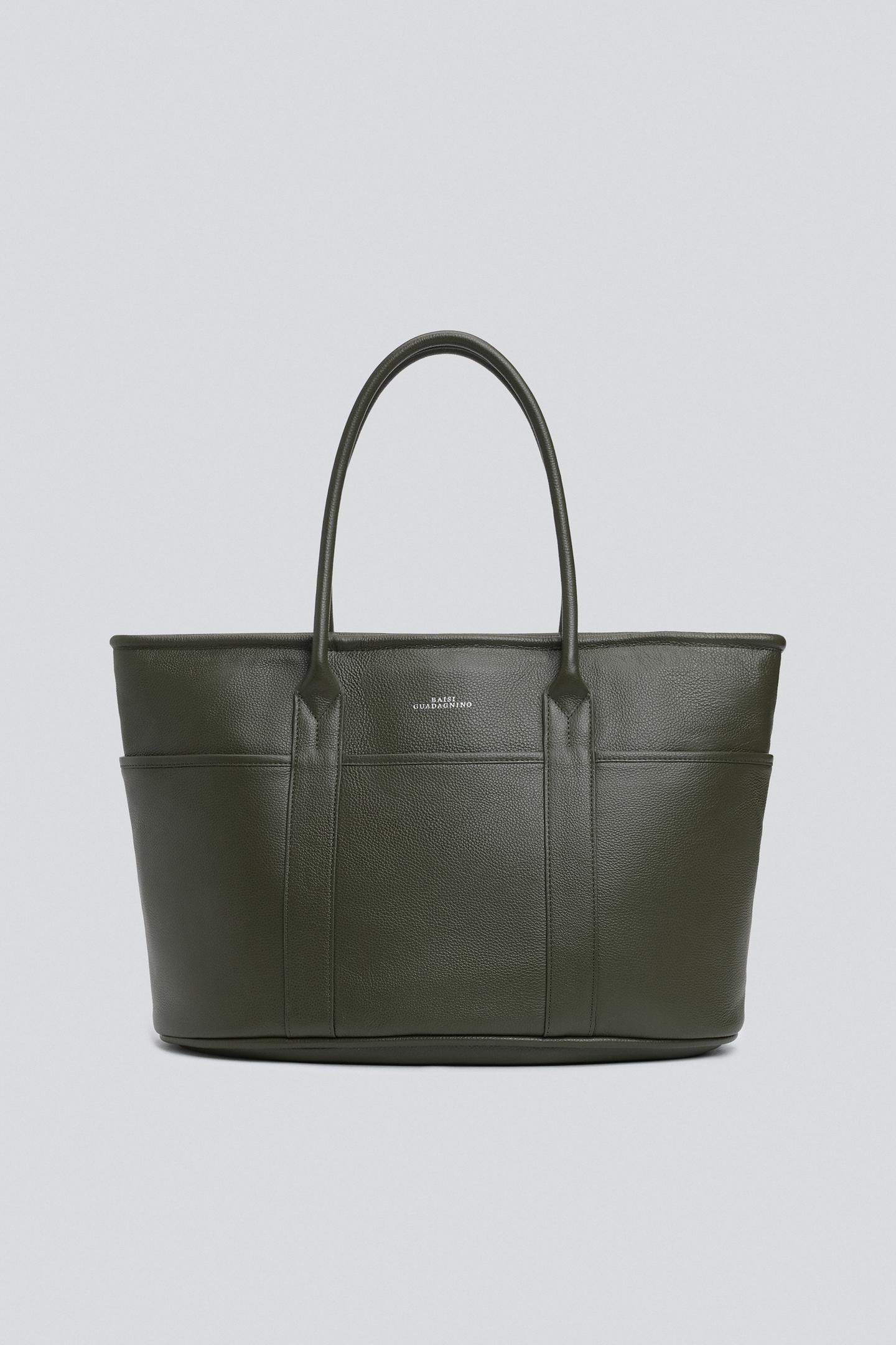 Мужская сумка Zara Leather Shopper, цвет: Зелёный