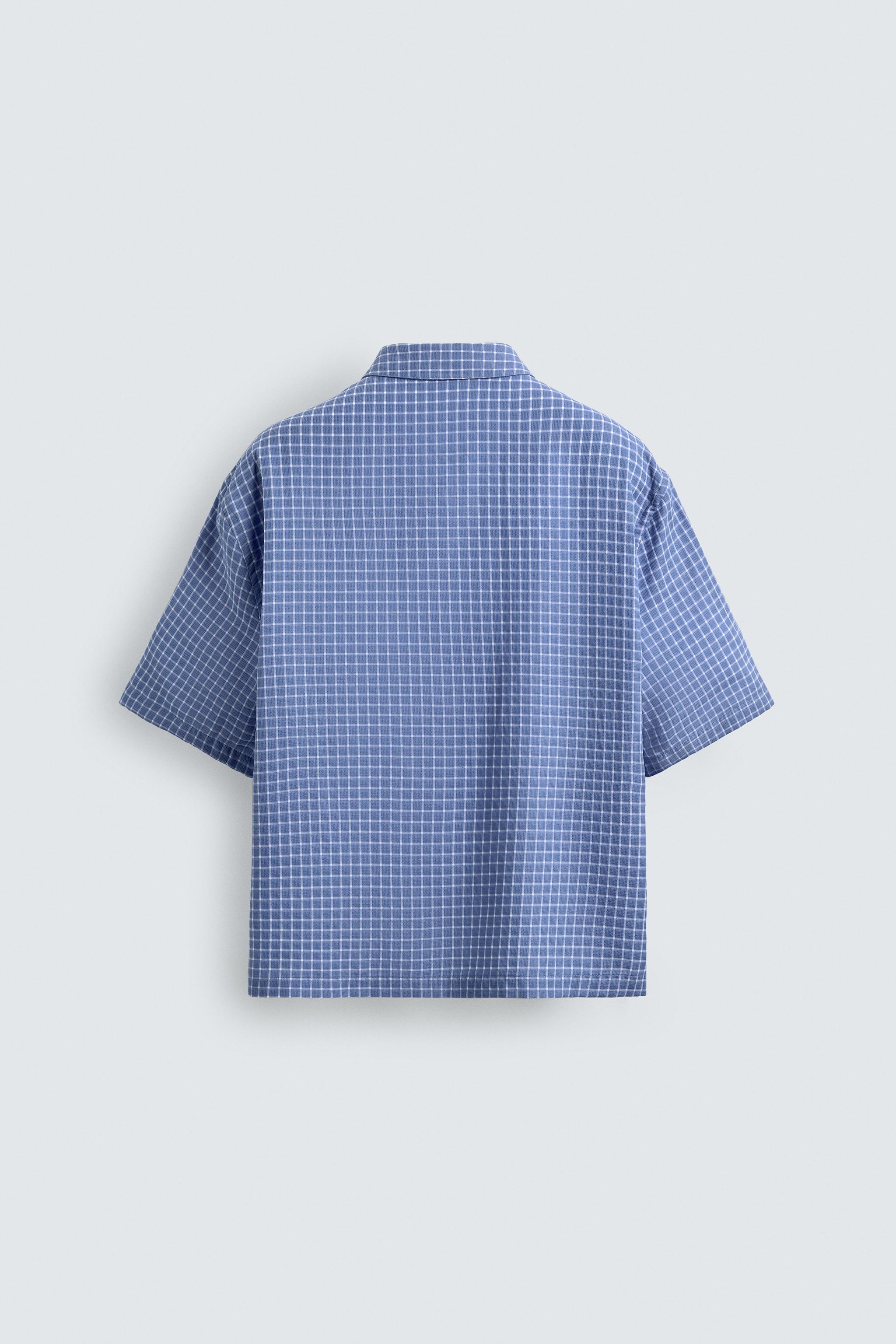 トップス OFF-WHITE Cotton Check Shirt size L Off-White Navy Blue Checkered Cotton Button Front Shirt XS