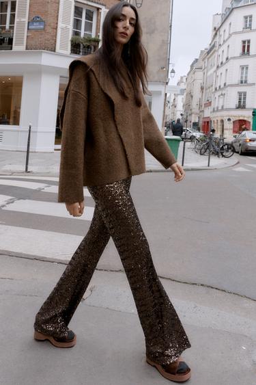 Zara CARDIGAN SCARF - Brown - Image 0