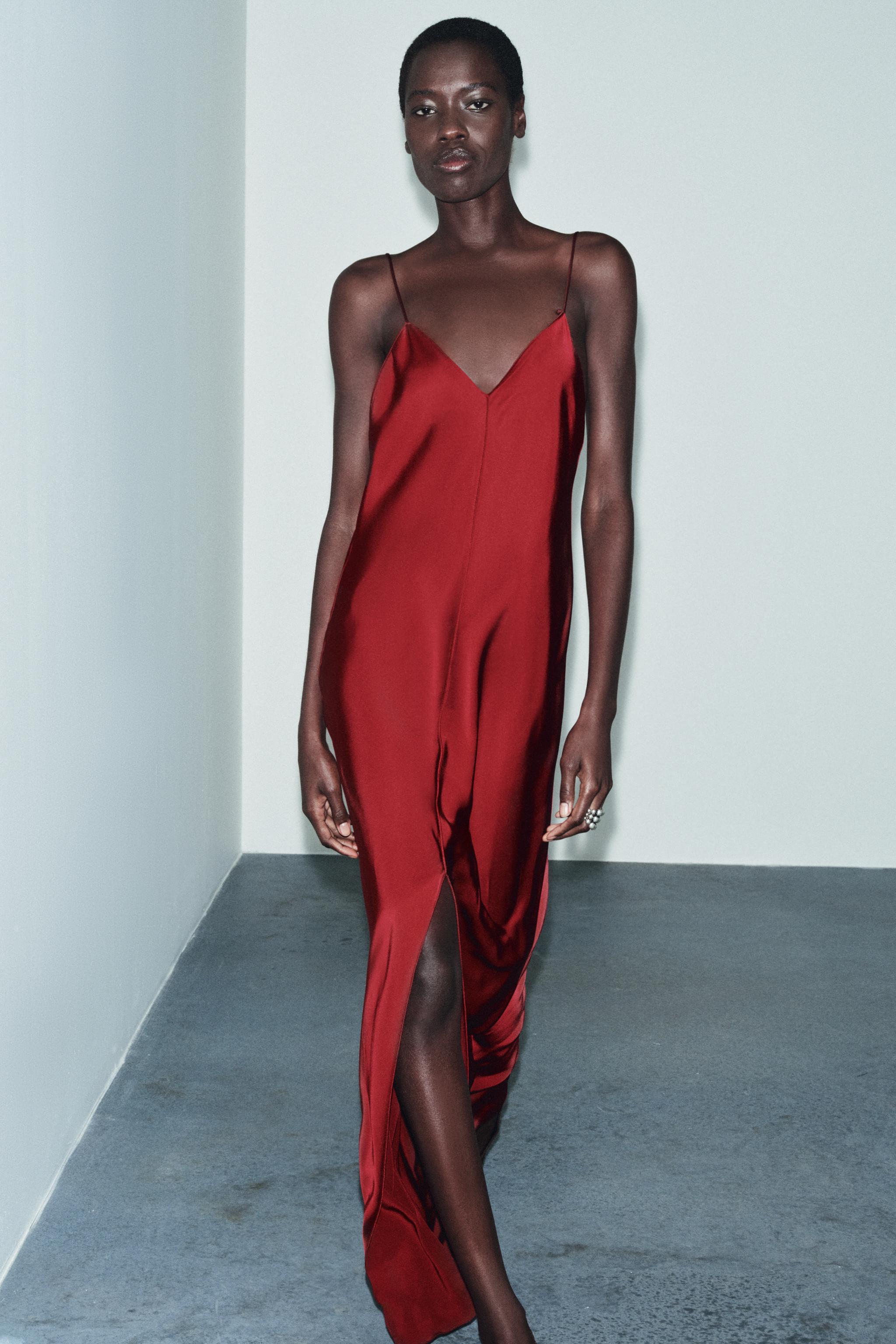 SATIN SLIP DRESS ZW COLLECTION