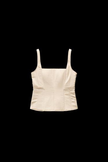 TOP BUSTIER ACOLCHADO - rosa claro de Zara - Imagen 0